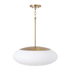 Capital Lighting 360511AD Aged Brass 20'' W X 8.25'' H  1-light Pendant In Aged Brass With Soft White Glass Oval Globe Image 4