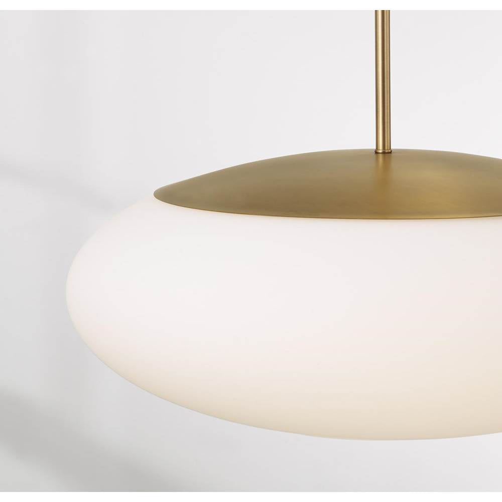 Capital Lighting 360511AD Aged Brass 20'' W X 8.25'' H  1-light Pendant In Aged Brass With Soft White Glass Oval Globe Image 5