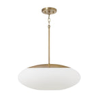 Capital Lighting 360511AD Aged Brass 20'' W X 8.25'' H  1-light Pendant In Aged Brass With Soft White Glass Oval Globe Image 3