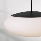 Capital Lighting 360511MB Matte Black 20'' W X 8.25'' H  1-light Pendant In Matte Black With Soft White Glass Oval Globe Image 6