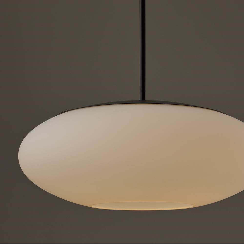 Capital Lighting 360511MB Matte Black 20'' W X 8.25'' H  1-light Pendant In Matte Black With Soft White Glass Oval Globe Image 5
