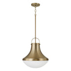 Capital Lighting 361411AD Aged Brass 14'' W X 15.75'' H 1-light Teardrop Pendant In Aged Brass With Soft White Glass Image 1