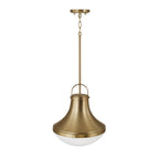 Capital Lighting 361411AD Aged Brass 14'' W X 15.75'' H 1-light Teardrop Pendant In Aged Brass With Soft White Glass Image 2
