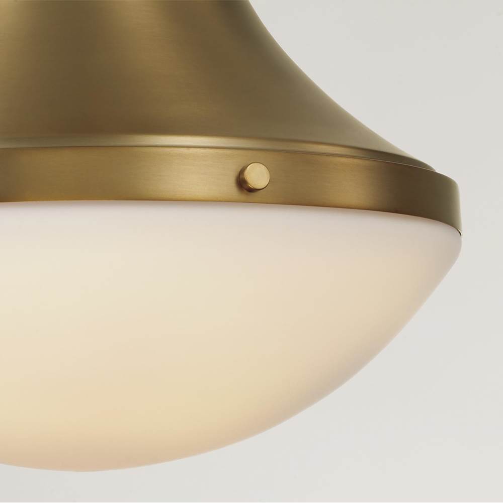 Capital Lighting 361411AD Aged Brass 14'' W X 15.75'' H 1-light Teardrop Pendant In Aged Brass With Soft White Glass Image 4