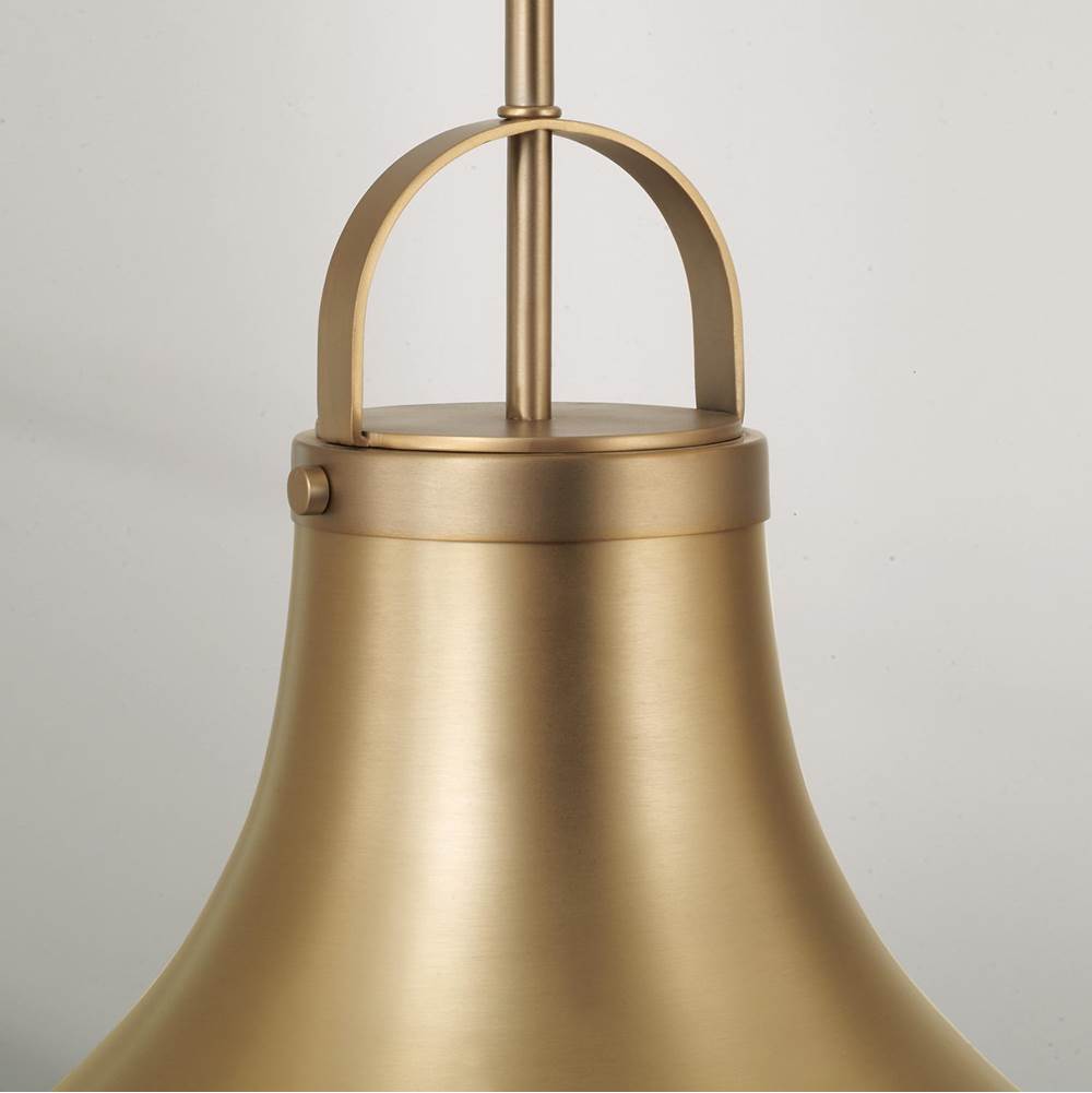 Capital Lighting 361411AD Aged Brass 14'' W X 15.75'' H 1-light Teardrop Pendant In Aged Brass With Soft White Glass Image 3
