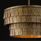 Capital Lighting 361641AGO Ancestral Gold 20.5'' W X 14.5'' H 4-light Dual Mount Tiered Drum Pendant In Textured Ancestral Gold With Dangling Petal Adornments Image 6