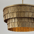 Capital Lighting 361641AGO Ancestral Gold 20.5'' W X 14.5'' H 4-light Dual Mount Tiered Drum Pendant In Textured Ancestral Gold With Dangling Petal Adornments Image 5