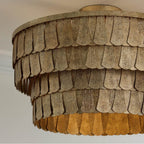 Capital Lighting 361641AGO Ancestral Gold 20.5'' W X 14.5'' H 4-light Dual Mount Tiered Drum Pendant In Textured Ancestral Gold With Dangling Petal Adornments Image 2