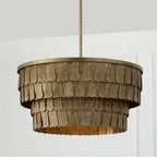 Capital Lighting Arden 20.5'' W X 14.5'' H 4-light Dual Mount Tiered Drum Pendant In Textured Ancestral Gold With Dangling Petal Adornments