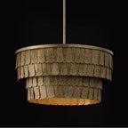 Capital Lighting 361641AGO Ancestral Gold 20.5'' W X 14.5'' H 4-light Dual Mount Tiered Drum Pendant In Textured Ancestral Gold With Dangling Petal Adornments Image 7