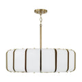 Capital Lighting 361801AD Aged Brass 26.5'' W X 8'' H Integrated Led Pendant In Aged Brass With White Milk Glass Panels Image 1