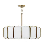 Capital Lighting 361801AD Aged Brass 26.5'' W X 8'' H Integrated Led Pendant In Aged Brass With White Milk Glass Panels Image 1