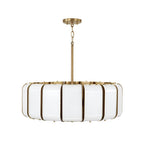 Capital Lighting 361801AD Aged Brass 26.5'' W X 8'' H Integrated Led Pendant In Aged Brass With White Milk Glass Panels Image 2