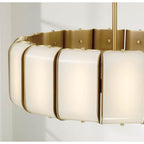 Capital Lighting 361801AD Aged Brass 26.5'' W X 8'' H Integrated Led Pendant In Aged Brass With White Milk Glass Panels Image 3