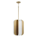 Capital Lighting 361841AD Aged Brass 12'' W X 18'' H Integrated Led Pendant In Aged Brass With White Milk Glass Panels Image 1