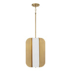 Capital Lighting 361841AD Aged Brass 12'' W X 18'' H Integrated Led Pendant In Aged Brass With White Milk Glass Panels Image 2