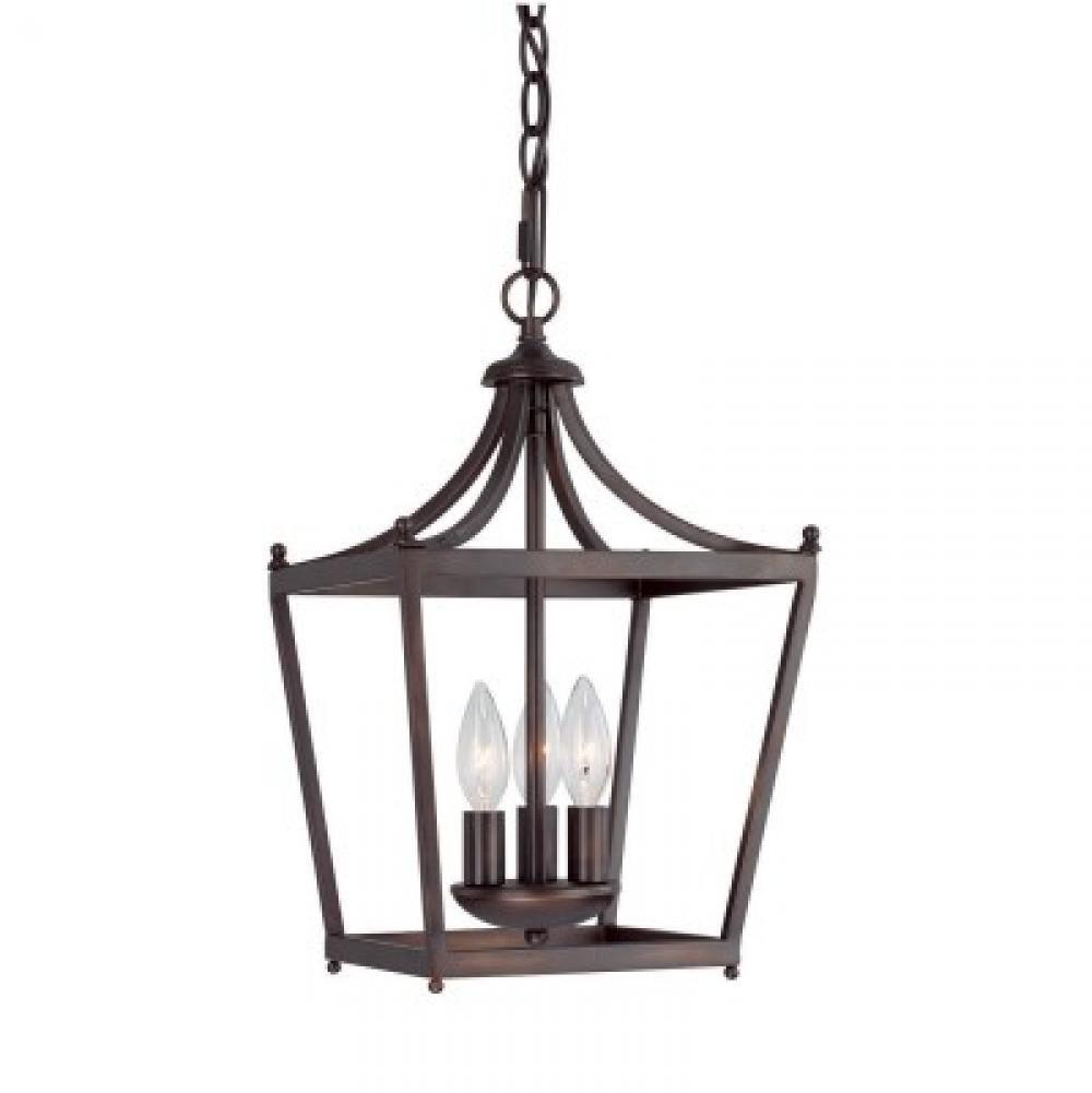 Capital Lighting Stanton 10'' W X 17'' H 3-light Lantern Foyer Pendant In Burnished Bronze