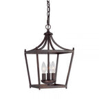 Capital Lighting Stanton 10'' W X 17'' H 3-light Lantern Foyer Pendant In Burnished Bronze