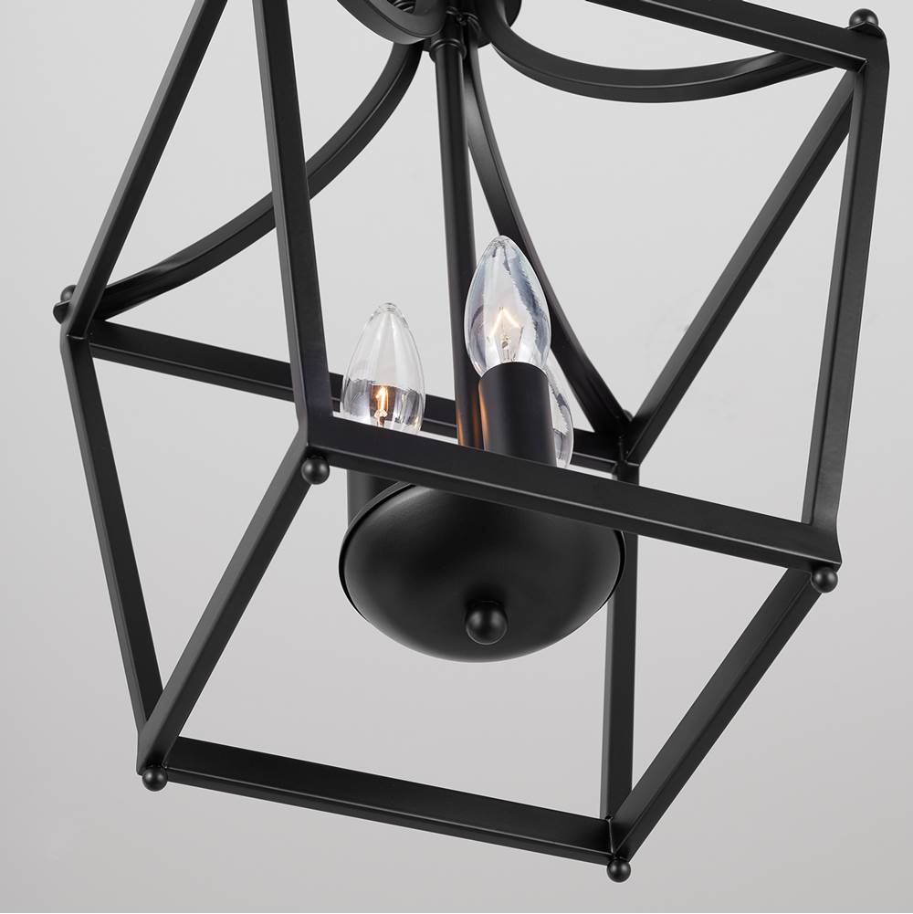 Capital Lighting 4036MB Matte Black 10'' W X 17'' H 3-light Lantern Foyer Pendant In Matte Black Image 4