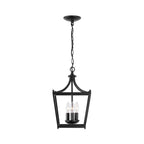 Capital Lighting 4036MB Matte Black 10'' W X 17'' H 3-light Lantern Foyer Pendant In Matte Black Image 2