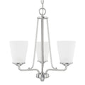 Capital Lighting Braylon 18'' W X 19'' H 3-light Chandelier In Brushed Nickel With Soft White Glass Shade