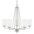 Capital Lighting Braylon 26'' W X 22.5'' H 5-light Chandelier In Brushed Nickel With Soft White Glass Shade