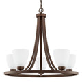 Capital Lighting Jameson 26'' W X 24'' H 5-light Soft White Glass Chandelier In Bronze
