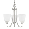 Capital Lighting Trenton 15'' W X 15'' H 3-light Acid Washed Glass Chandelier In Brushed Nickel