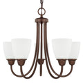 Capital Lighting Trenton 21'' W X 17'' H 5-light Acid Washed Glass Chandelier In Bronze