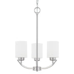 Capital Lighting Dixon 17'' W X 21.5'' H 3-light Soft White Glass Chandelier In Brushed Nickel