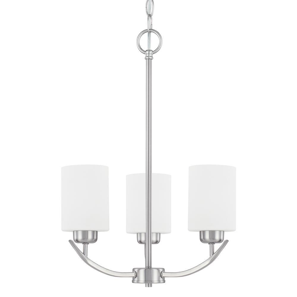 Capital Lighting Dixon 17'' W X 21.5'' H 3-light Soft White Glass Chandelier In Brushed Nickel