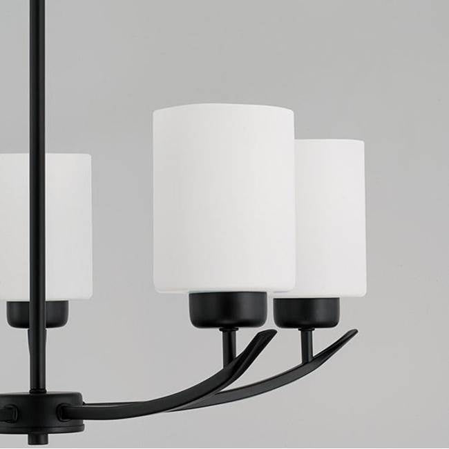 Capital Lighting Dixon 23'' W X 23'' H 5-light Soft White Glass Chandelier In Brushed Nickel
