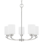 Capital Lighting Dixon 23'' W X 23'' H 5-light Soft White Glass Chandelier In Brushed Nickel