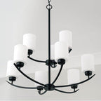 Capital Lighting Dixon 28'' W X 30'' H 9-light Soft White Glass Chandelier In Brushed Nickel