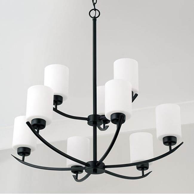 Capital Lighting Dixon 28'' W X 30'' H 9-light Soft White Glass Chandelier In Brushed Nickel