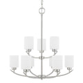 Capital Lighting Dixon 28'' W X 30'' H 9-light Soft White Glass Chandelier In Brushed Nickel