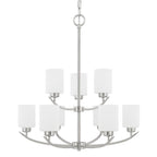 Capital Lighting Dixon 28'' W X 30'' H 9-light Soft White Glass Chandelier In Brushed Nickel