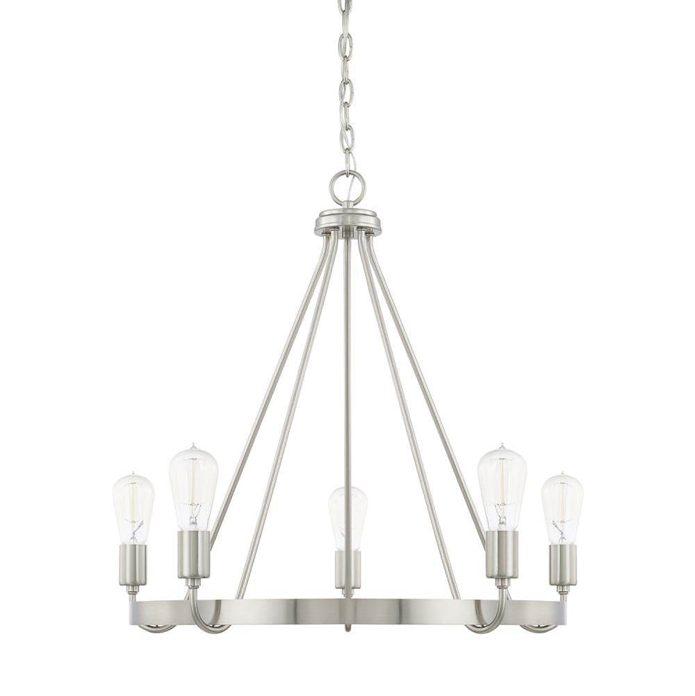 Capital Lighting Tanner 26.5'' W X 24.5'' H 5-light Chandelier In Brushed Nickel