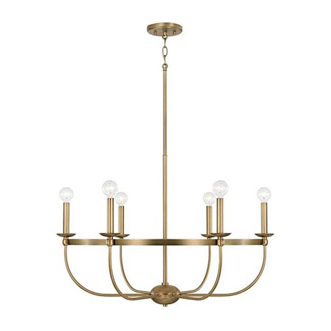 Capital Lighting 425161AD Aged Brass 30''w X 21''h 6-light Chandelier In Aged Brass Image 1