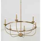 Capital Lighting Rylann 30''w X 21''h 6-light Chandelier In Aged Brass