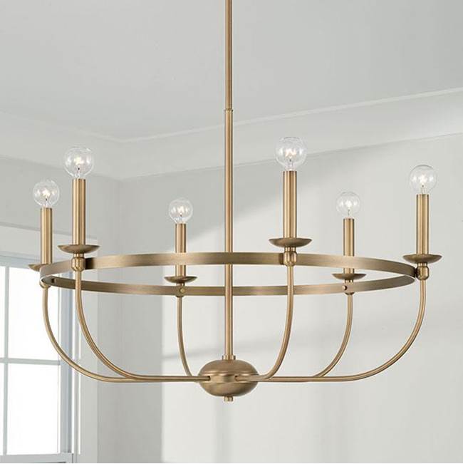 Capital Lighting 425161AD Aged Brass 30''w X 21''h 6-light Chandelier In Aged Brass Image 2
