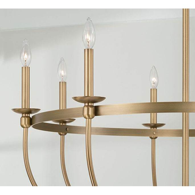 Capital Lighting Rylann 38''w X 28.75''h 8-light Chandelier In Aged Brass