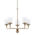 Capital Lighting Colton 28'' W X 26.5'' H 5-light Clear Water Glass Chandelier In Aged Brass