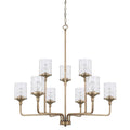 Capital Lighting Colton 38'' W X 40'' H 9-light Clear Water Glass Chandelier In Aged Brass
