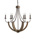 Capital Lighting Tybee 30'' W X 32'' H 6-light Wood And Metal Chandelier In Nordic Grey