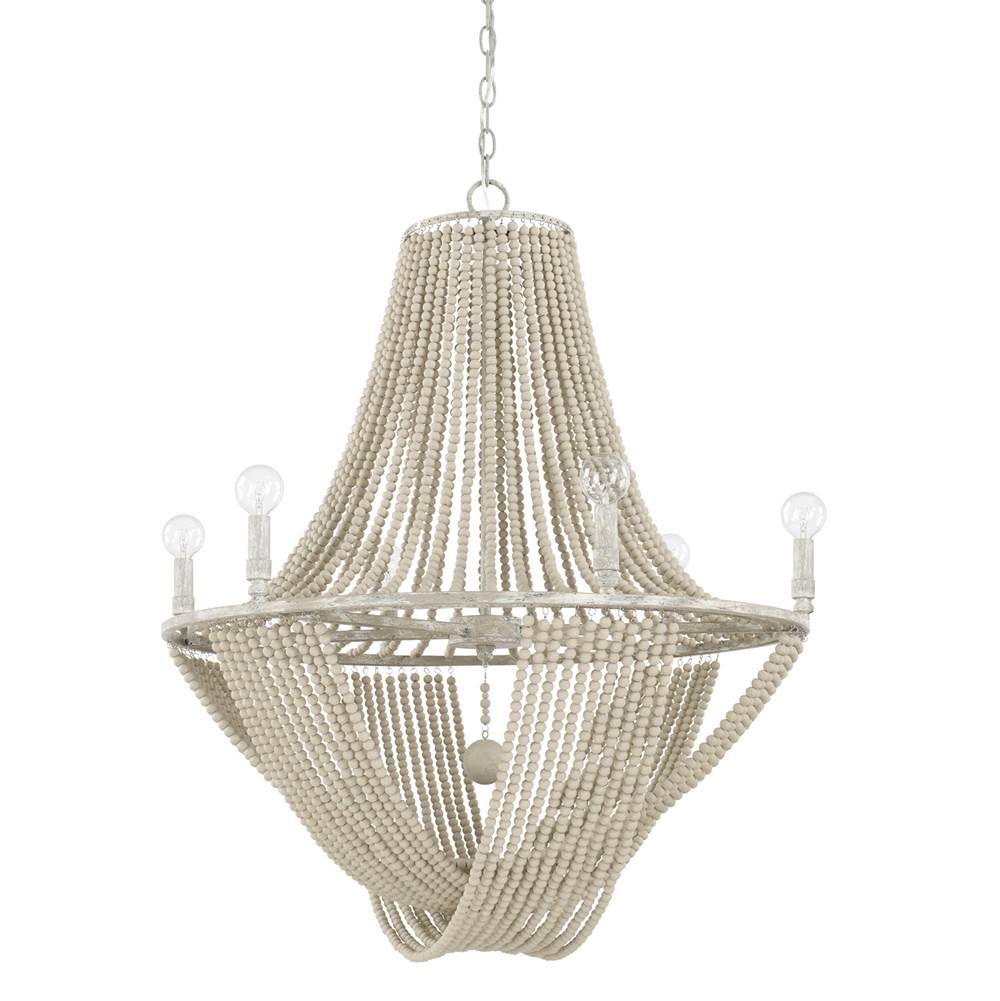 Capital Lighting Kayla 28.5'' W X 34'' H 6-light Beaded Chandelier In Mystic Sand