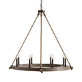 Capital Lighting Tybee 38'' W X 38'' H 8-light Wood Ring Chandelier With Natural Jute Accents In Nordic Grey