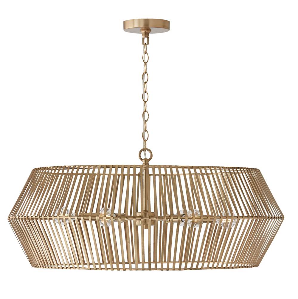 Capital Lighting 430361MA Matte Brass 31''w X 12.75''h 6-light Angular Metal Chandelier In Matte Brass Image 1