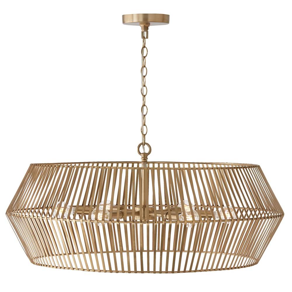 Capital Lighting 430361MA Matte Brass 31''w X 12.75''h 6-light Angular Metal Chandelier In Matte Brass Image 3