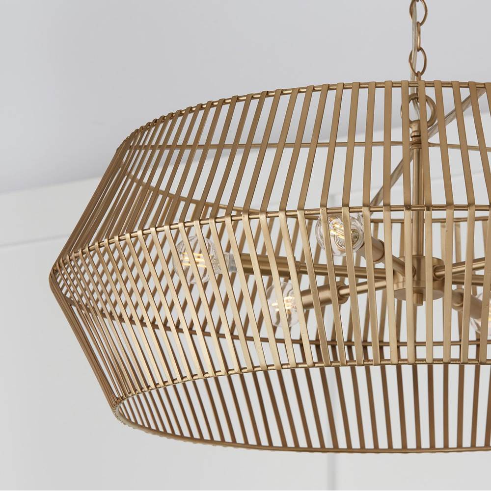 Capital Lighting 430361MA Matte Brass 31''w X 12.75''h 6-light Angular Metal Chandelier In Matte Brass Image 4